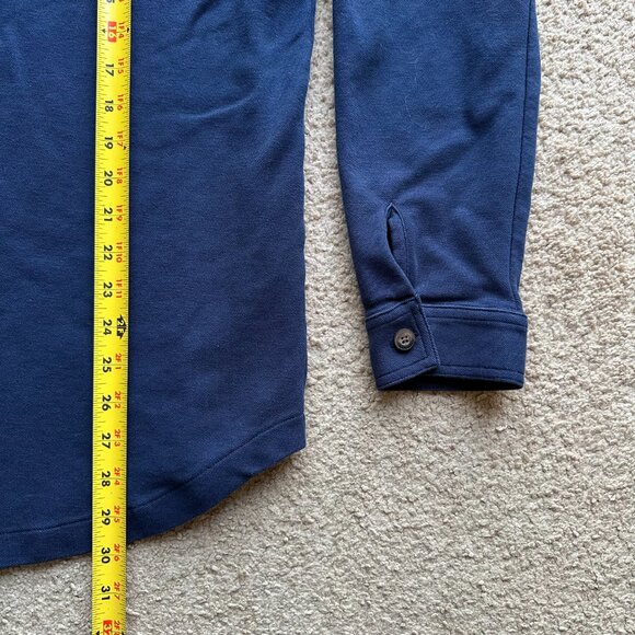 Duluth Shirt Mens Medium Button Up Long Sleeve Navy Blue Point Collar Cotton - Picture 9 of 10